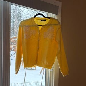 Chicwish Yellow Floral Embroidered Cardigan